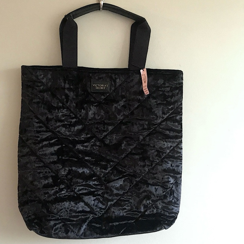 Victoria’s Secret Black Velvet Tote Bag